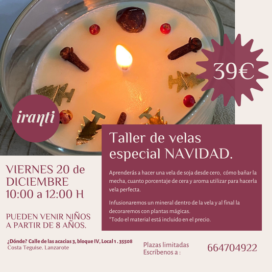 Taller "Vela Navidad" 20 de Diciembre ESPECIAL NIÑOS.