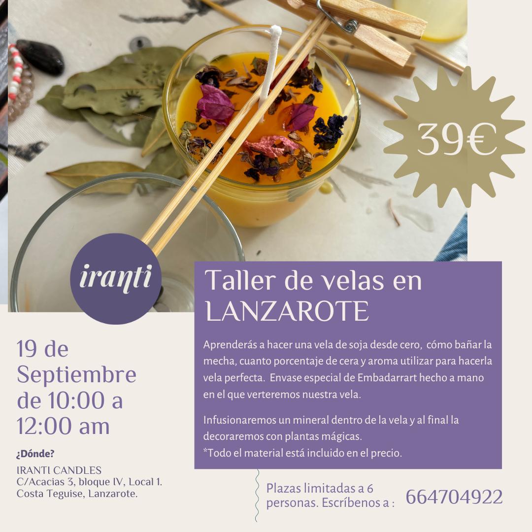 Taller de velas en Lanzarote 19 de Septiembre