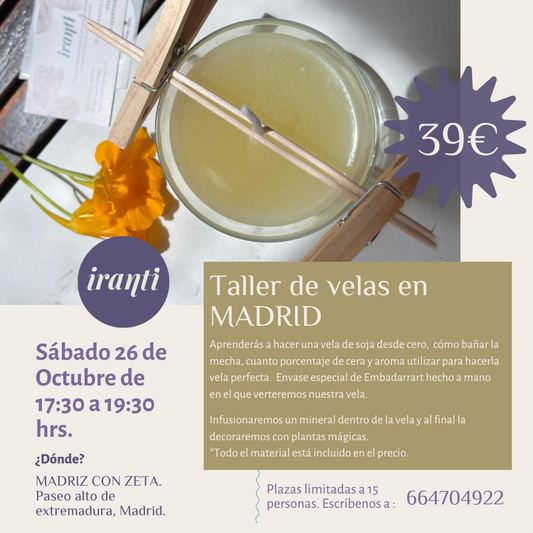 Taller de velas en Madrid 26 Octubre